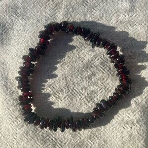 Tumbled garnet ship bracelet